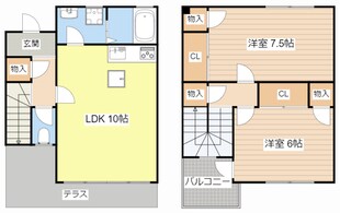 ティアラハイツ常福寺Aの物件間取画像